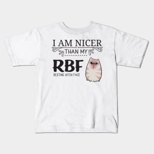 Resting Bitch Face RBF Cute Cat Kids T-Shirt